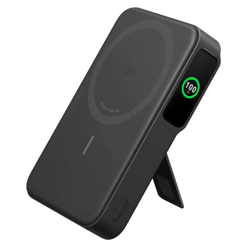 Power Bank Magnético con Pantalla Inalámbrico Anker MagGo Ultra-Fast Black Stone de Color Negro