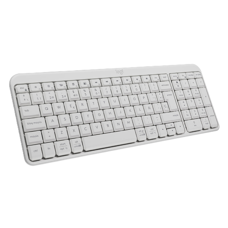 Teclado Bluetooth Logitech K250 White de Color Blanco Crudo