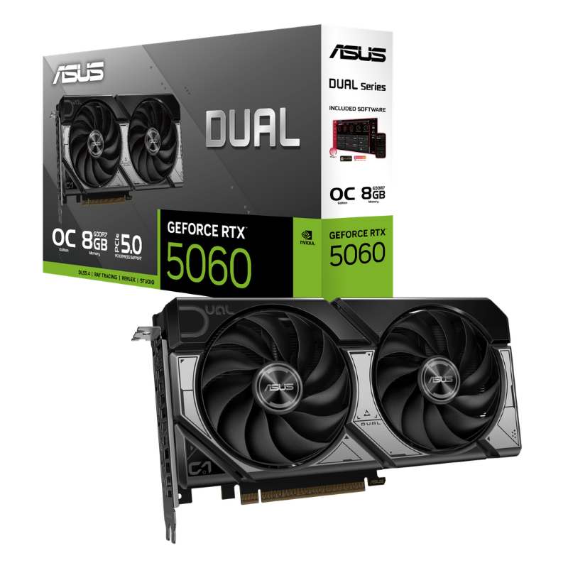 Tarjeta de Video Asus Dual Nvidia GeForce RTX 5060 de 8 GB