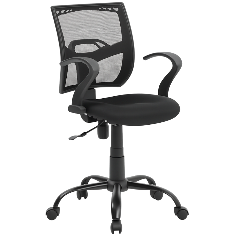 Silla Xtech Stuttgart Secretarial Negra con Base Metálica