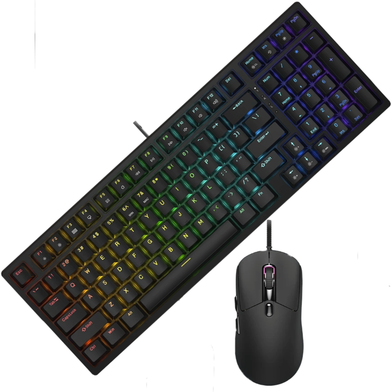 Teclado Mecánico + Mouse Gamer Cougar Combat S Negros con RGB