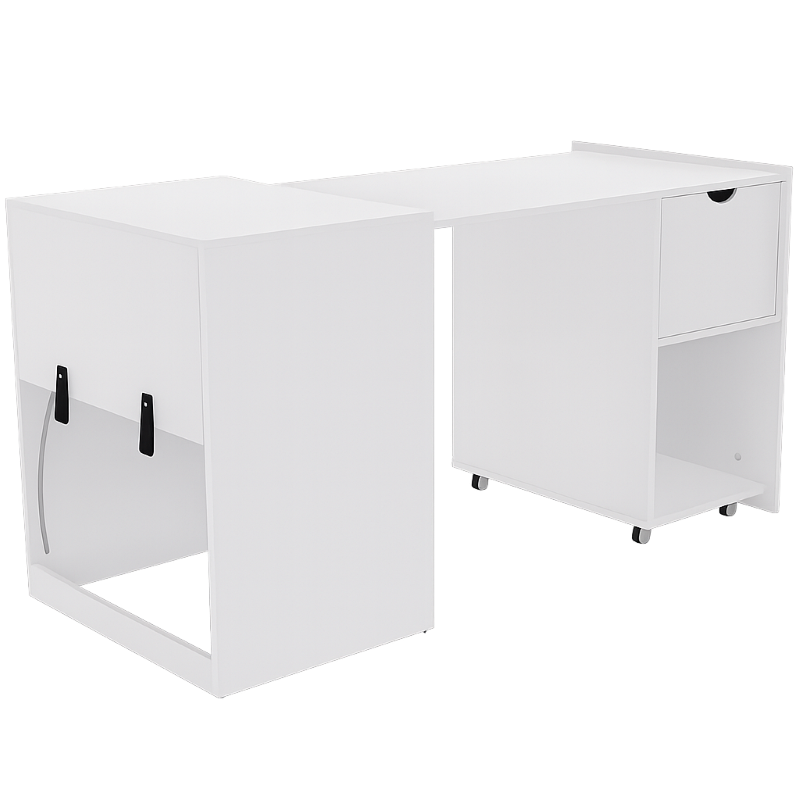 Estación de Trabajo Plegable: De Gabinete a Escritorio Xtech Blanco