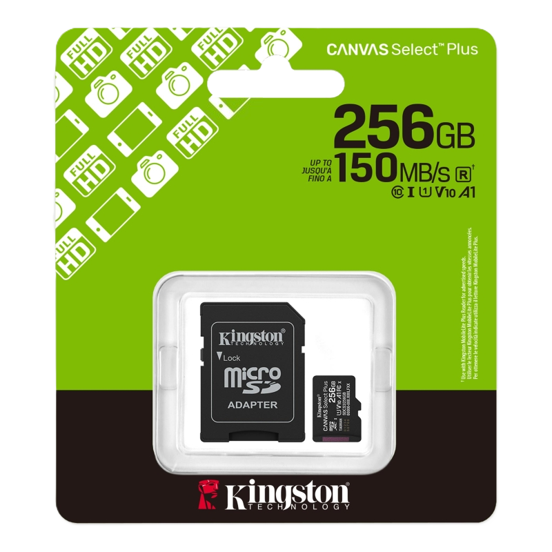 Memoria MicroSDXC Kingston Canvas Select Plus de 256 GB