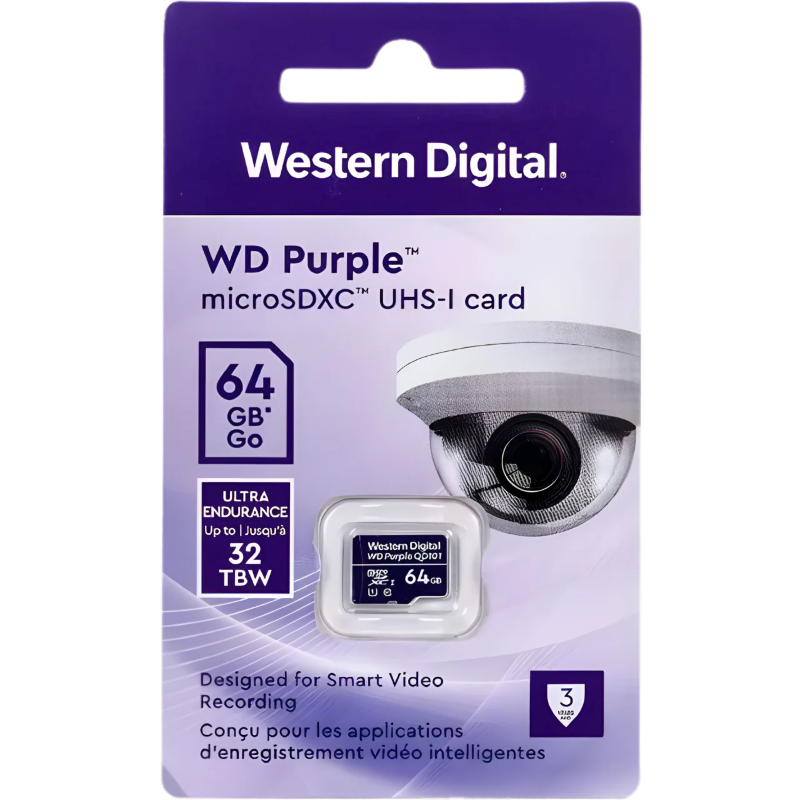 Memoria MicroSDXC Western Digital Purple de 64 GB
