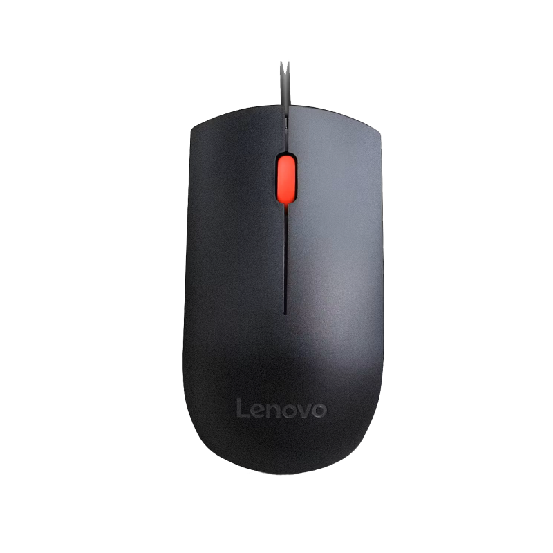 Mouse Lenovo Essential Black de Color Negro con Cable USB-A