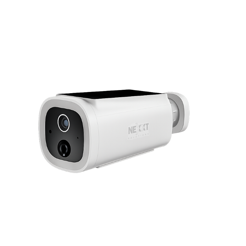 Cámara de Seguridad Inteligente Wi-Fi Fija Nexxt para Exteriores con Panel Solar Integrado