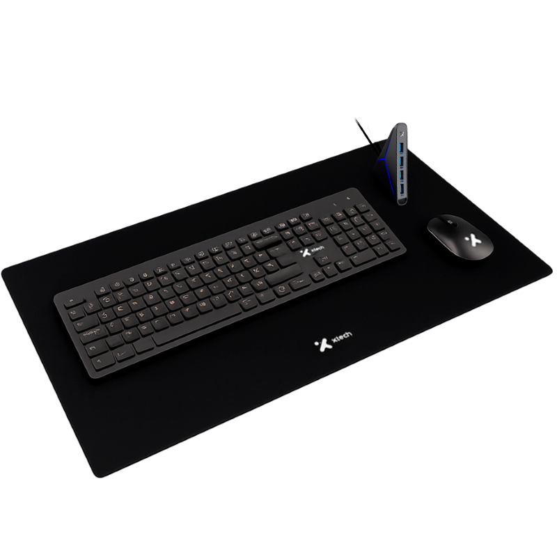 Mouse + Teclado Inalámbricos + Hub USB-A + Mousepad XL Xtech
