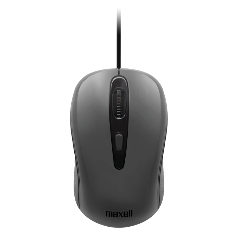 ​Mouse Maxell Básico Óptico MOWR-101 de Color Gris con Cable USB-A​