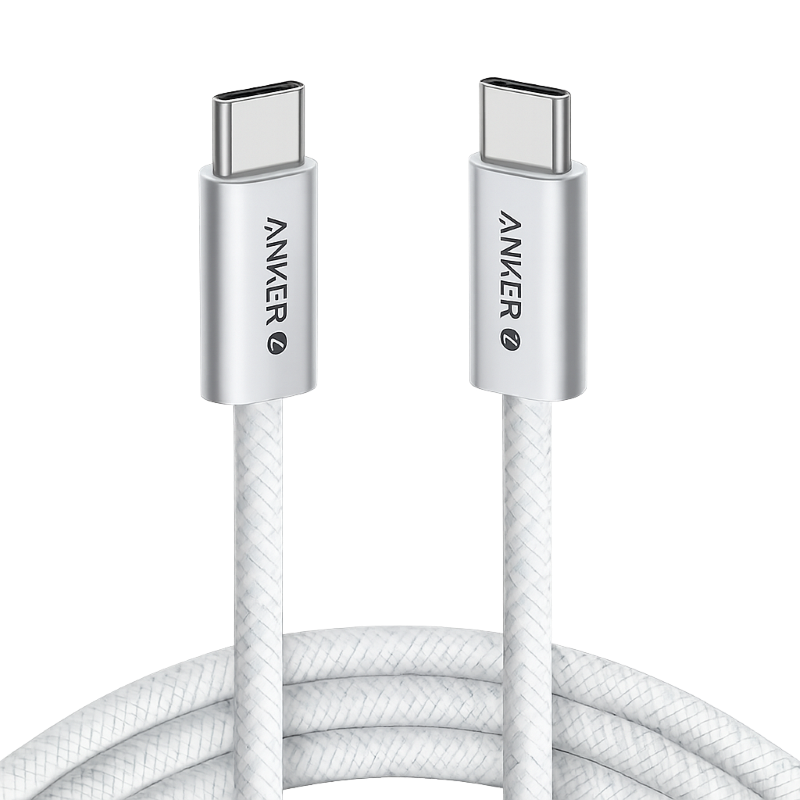 Cable Trenzado Anker Zolo de USB-C a USB-C Color Blanco de 1.80 M.