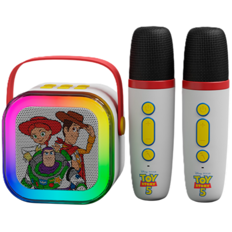 Kit de Mini Karaoke Xtech Toy Story 5 de Bocina con 2 Micrófonos