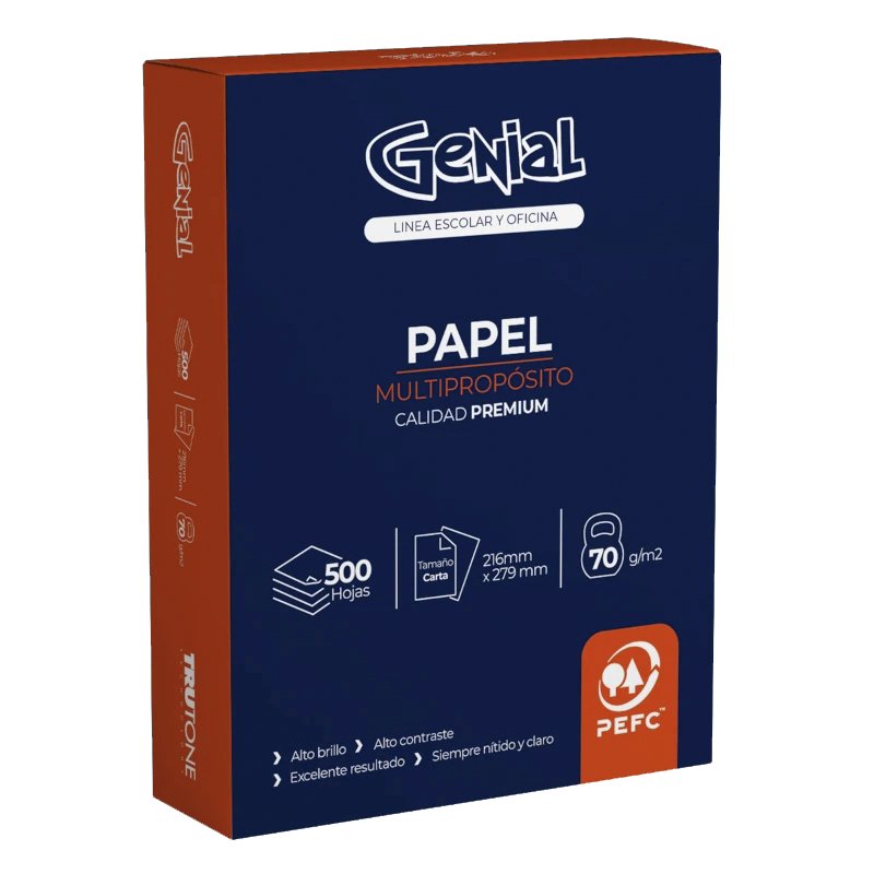 Resma de Papel Bond Genial de Tamaño Carta