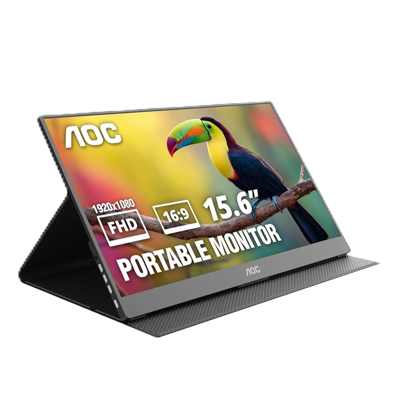 ​Monitor Portátil IPS AOC 16T20  de 15.6" y 60 hz de Color Negro