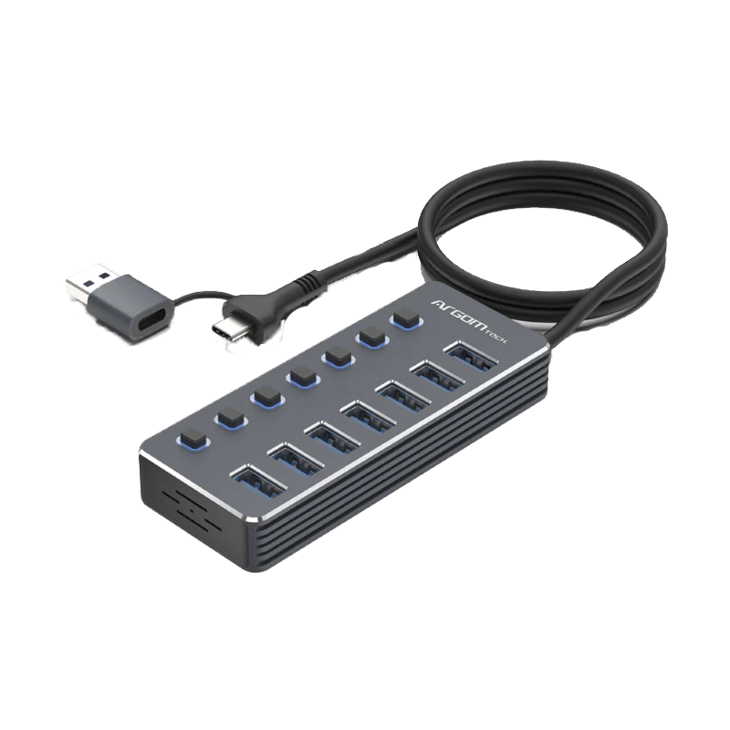 [ARG-UB-0191] HUB Argom Tech OneAxess de 7 Puertos USB-A