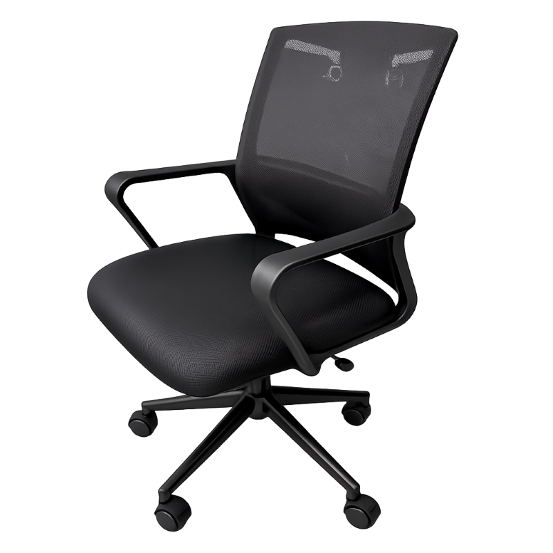 Silla Secretarial Vektor Tech MOVE con Malla de Color Negro y Brazos