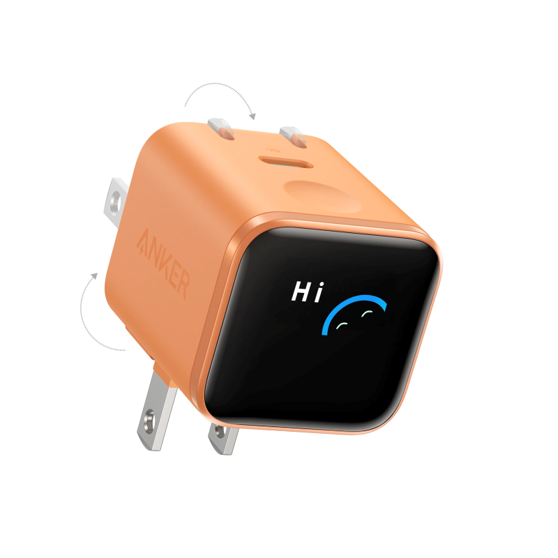 Adaptador de Corriente Anker Nano Charger Orange USB-C de 45 Watts Color Anaranjado