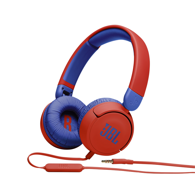 Audífonos JBL JR310 de Color Rojo con Cable Aux. 3.5 mm. para Niños