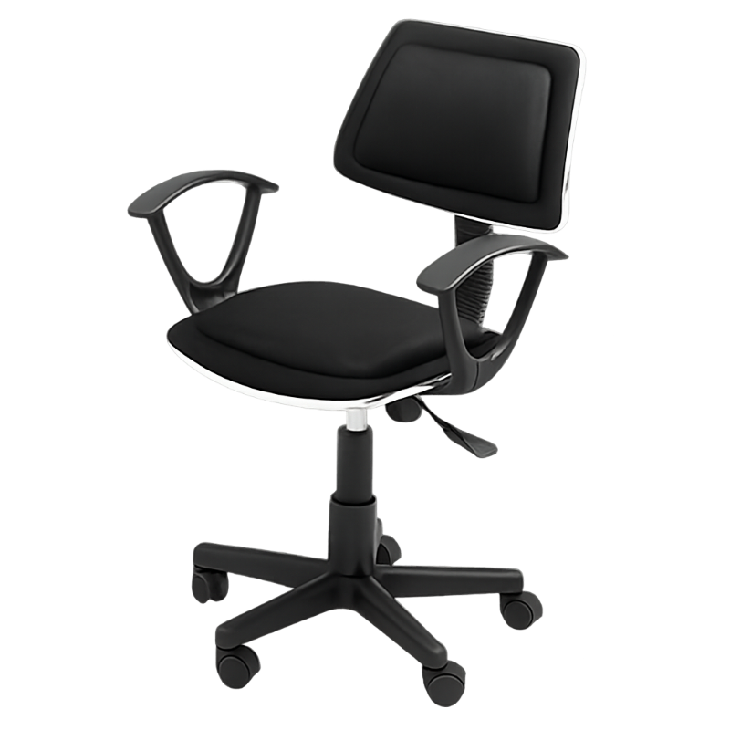 Silla Secretarial Xtech Roma de Color Negro con Reposabrazos
