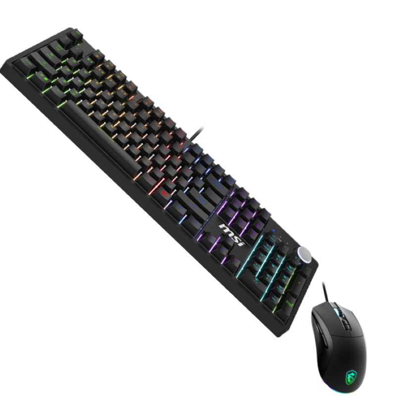 Teclado + Mouse Gamer MSI Forge GK320 Combo RGB con Cable USB