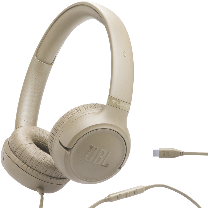 Audífonos JBL Tune 530C Beige de Color Dorado con Cable USB-C