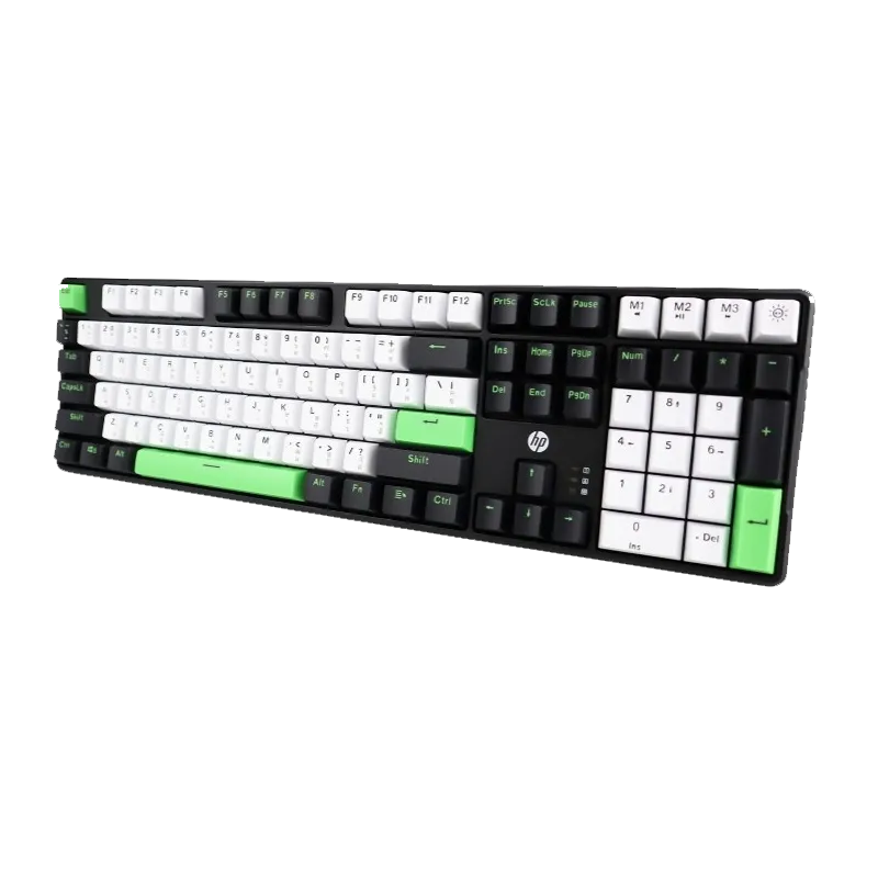[6948391226286] Teclado Gamer RGB Mecánico HP GK320 Verde con Blanco