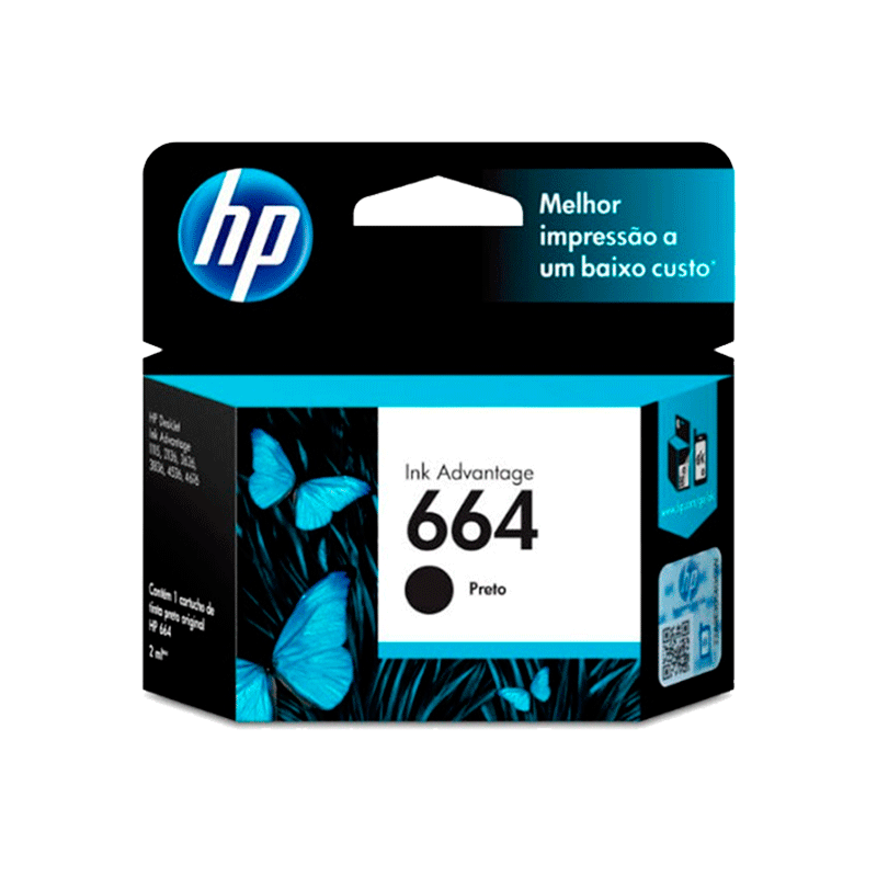 Cartucho de Tinta HP 664 de Color Negro