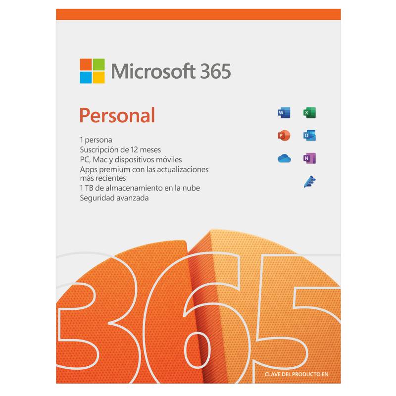 Licencia de Microsoft 365 Personal para 1 Año y 1 Usuario