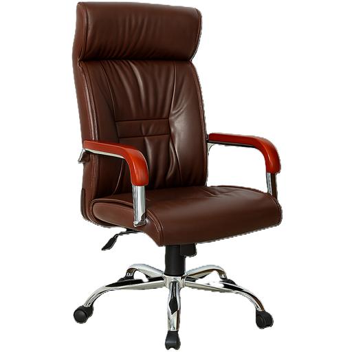[DC-54C] Silla Ejecutiva Dorasol de Color Café Imitación Cuero