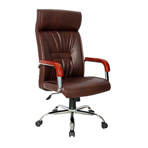 [DC-54C] Silla Ejecutiva Dorasol de Color Café Imitación Cuero