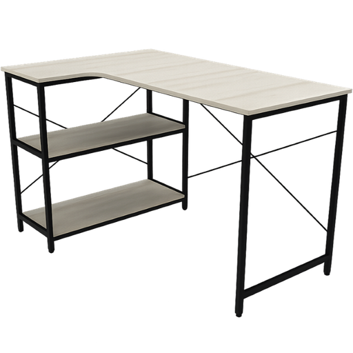 [XTF-CD186] Escritorio Xtech en L de Un Nivel con Estantes para Computadora