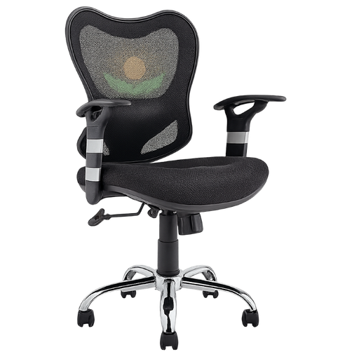 [DC-42N] Silla Secretarial con Reposabrazos Dorasol de Color Negro