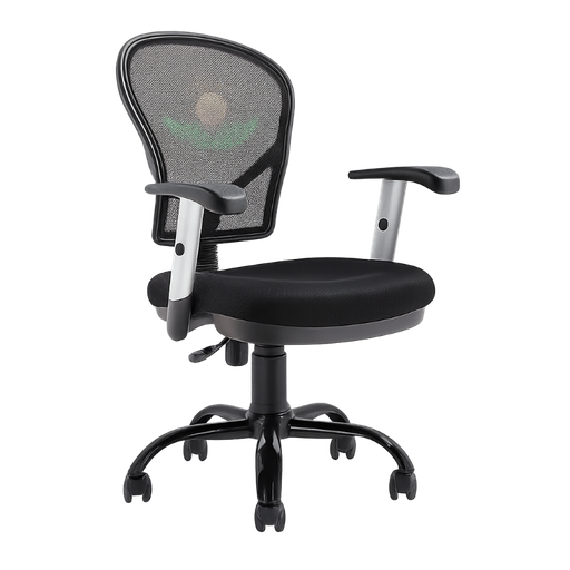 [DC-40] Silla Secretarial con Reposabrazos Dorasol de Color Negro