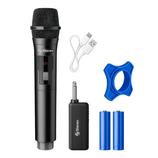 [MIC-285] Micrófono Inalámbrico Steren de Color Negro con Receptor
