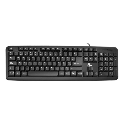 [XTK-092S] Teclado Estándar Xtech de Color Negro con Cable USB-A