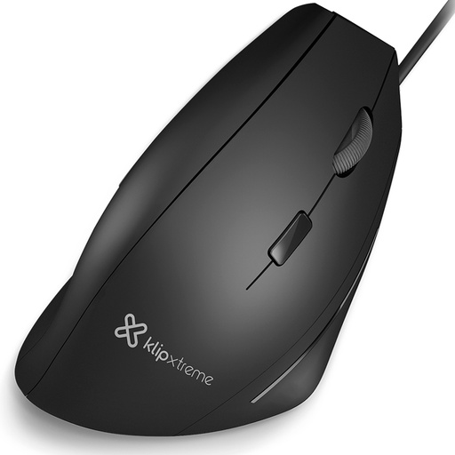 [KMO-505] Mouse Ergonómico Klip Xtreme Krest Color Negro con Cable USB-A