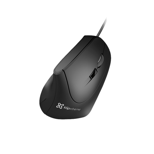[KMO-506] Mouse Ergonómico Klip Xtreme Krown Negro con Cable USB-A
