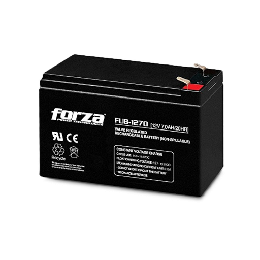 [FUB-1270] Batería Forza Ácido Plomo Sellada de 12 Voltios y 7 Amperios de Color Negro para UPS