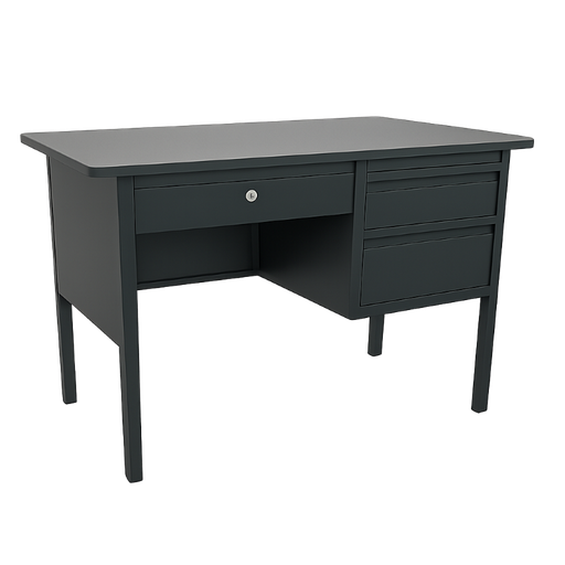 [DP-052N] Escritorio Secretarial Dorasol Color Caoba de Metal Negro para Oficina