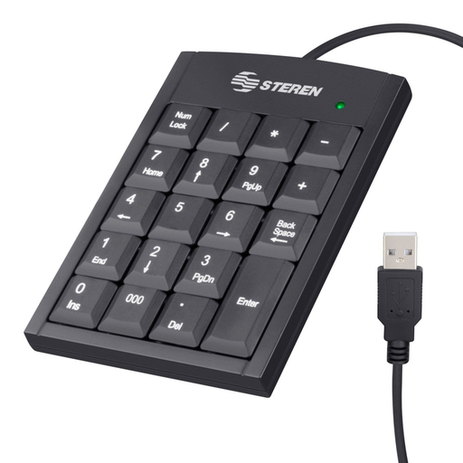 [COM-625] Teclado Numérico Steren COM-625 de Color Negro con Cable
