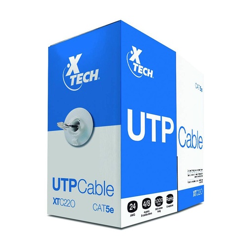 [XTC-220] Bobina de Cable de Red UTP CAT5e para Interiores Xtech