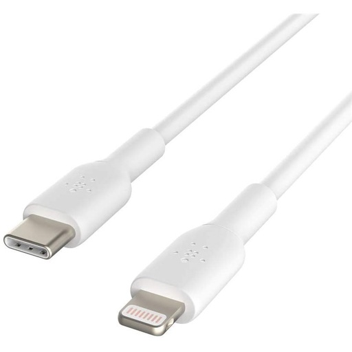 [CAA003bt1MWH] Cable USB-C a Lightning Belkin BOOST↑CHARGE de Color Blanco