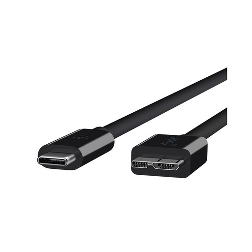 [F2CU031bt1M-BLK] Cable Belkin de USB-C Macho a USB 3.1 Micro-B Macho de Color Negro