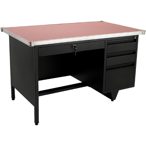 [DP-029N] Escritorio Secretarial Dorasol Color Café de Metal Negro para Oficina