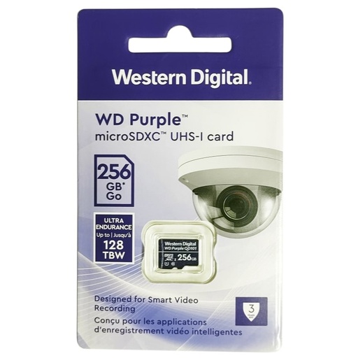 [WDD256G1P0C-85AEL0] Memoria MicroSDXC Western Digital Purple de 256 GB