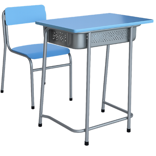 [PT-306AZ] ​​Escritorio con Silla Escolar de Plástico de Color Celeste Dorasol