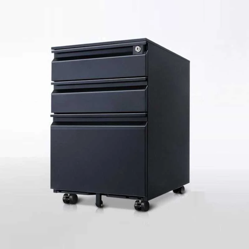 [EMAD9202N] ​Archivo Robot de Metal con 3 Gavetas de Color Negro