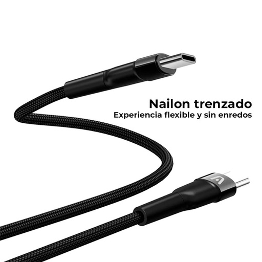 [ARG-CB-0049BK] Cable Argom Tech Dura Speed de USB-C a USB-C