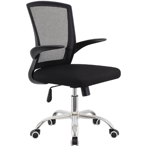 [A62467] Silla Semi Ejecutiva Ferrini de Color Negro con Brazos Ajustables