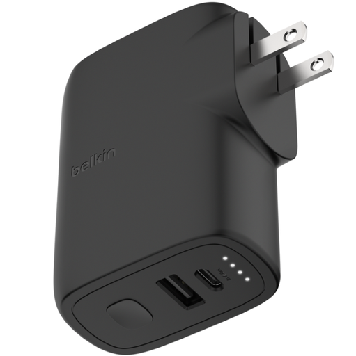 [BPZ003dqBK] ​Adaptador de Corriente Belkin BoostCharge con Power Bank 5,000 mAh​ de Color Negro