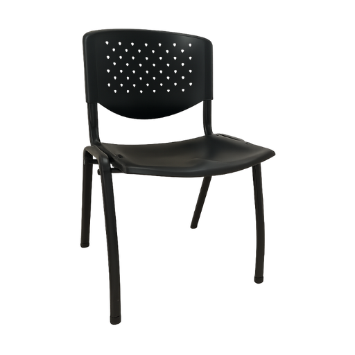 [DC-301N] ​Silla Dorasol de Plástico de Visita de Color Negro
