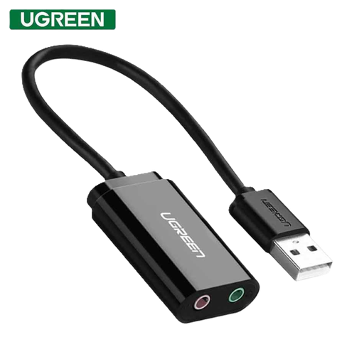 [30724] Tarjeta de Sonido Estéreo Externa USB 2.0 UGREEN de Color Negro